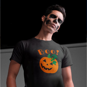 Orange Black Personalised Jack O Lantern Boo T-Shirt