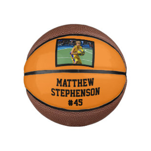 Orange Black Photo Basketball Ball