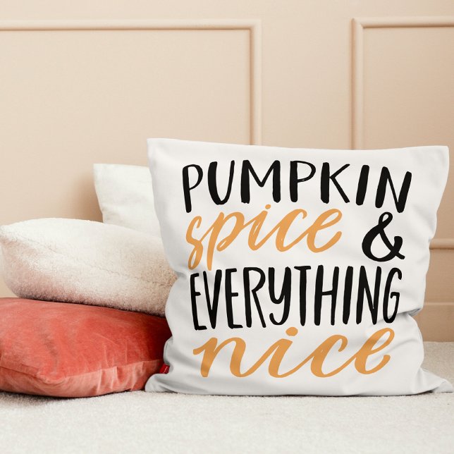 Orange & Black Pumpkin Spice Thanksgiving Quote Cushion (Creator Uploaded)