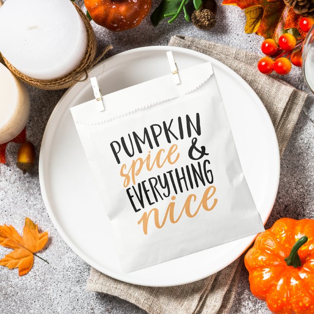 Orange & Black Pumpkin Spice Thanksgiving Quote Favour Bags (Creator Uploaded)