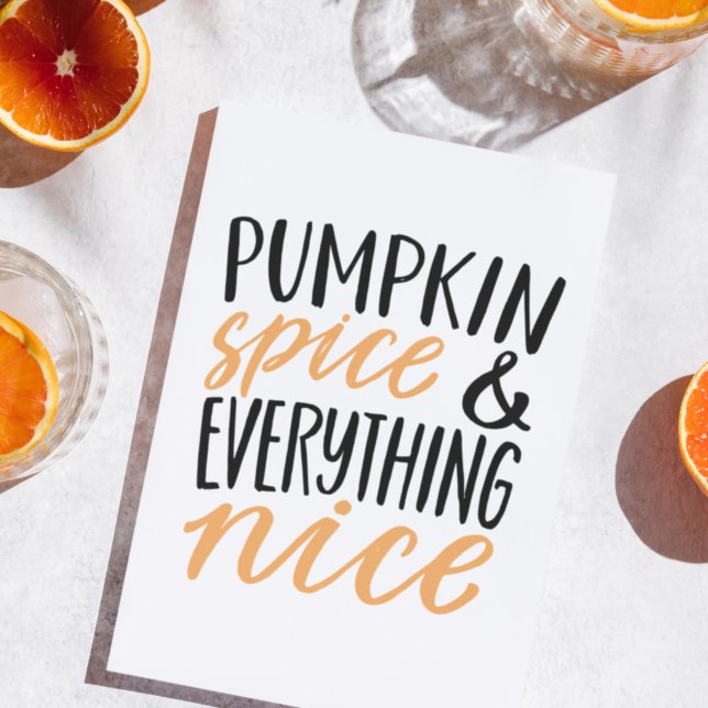 Orange & Black Pumpkin Spice Thanksgiving Quote Holiday Card (Creator Uploaded)