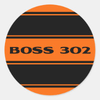 Orange Black Race Stripes Boss 302 Motor Sticker