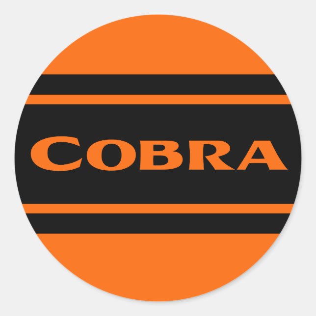 Orange Black Race Stripes Cobra Sticker (Front)