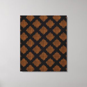 Orange, Black Retro Circles and Dots Canvas Print