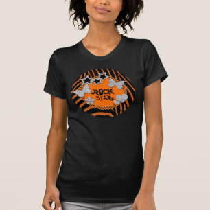 Orange Black Silver Zebra Glitter Rock Star TShirt