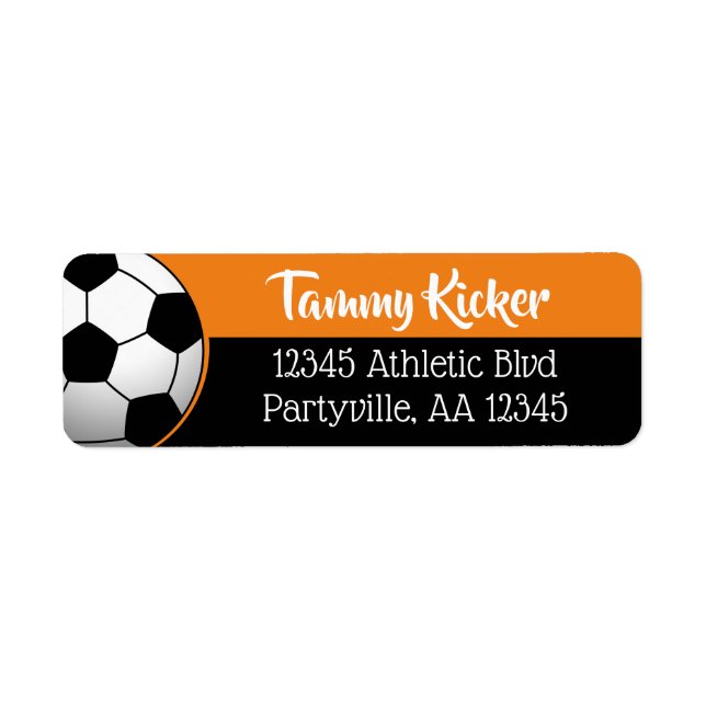 Orange & Black Soccer Address (Front)