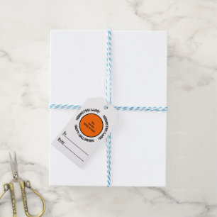 Orange Black Spooky Cool Modern Happy Halloween Gift Tags