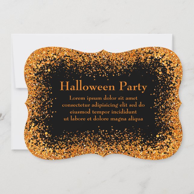 Orange/Black Sprinkle Illusion Halloween Invite (Front)