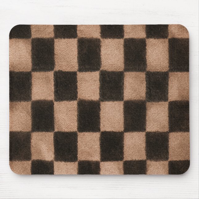 Orange Black Squares Mouse Pad (Front)