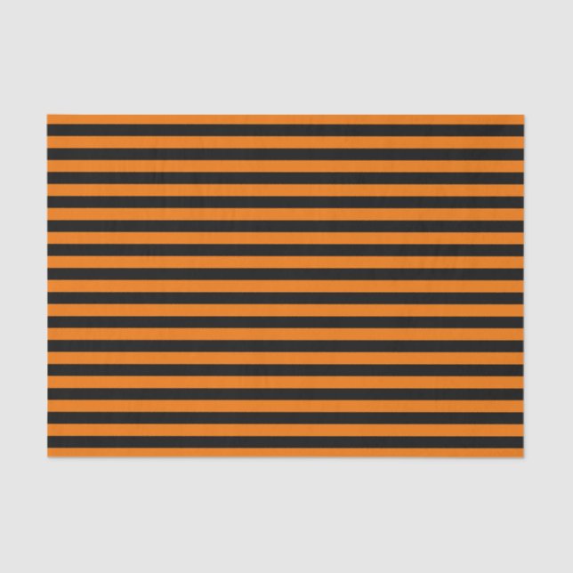 Orange & Black Striped Tissue Papers Tissue Paper (Front)