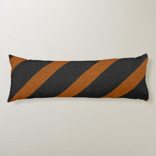 Orange & Black Stripes Glitter Body Cushion
