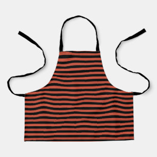 Orange Black Stripes Seamless Pattern Apron