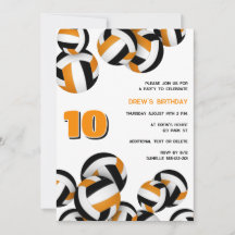 orange black team colours volleyball birthday part
