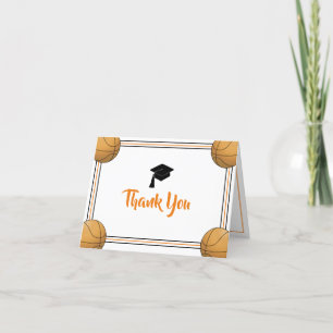 Orange & Black Thank You Graduation Card