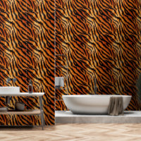Orange Black Tiger Animal Faux Fur (image of fur)