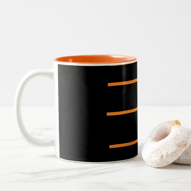 Orange Black   Two-Tone Coffee Mug (With Donut)