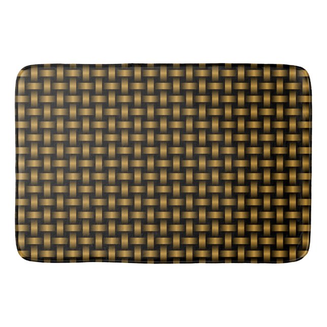 Orange Black Weave Pattern Bath Mat (Front)