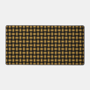 Orange Black Weave Pattern Desk Mat