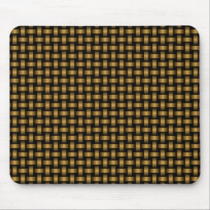 Orange Black Weave Pattern Mouse Pad