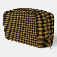 Orange Black Weave Pattern Toiletry Bag