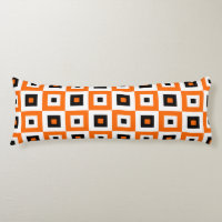 Orange Black White Checkered Squares Pattern