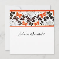 ORANGE BLACK WHITE FANCY BUTTERFLIES