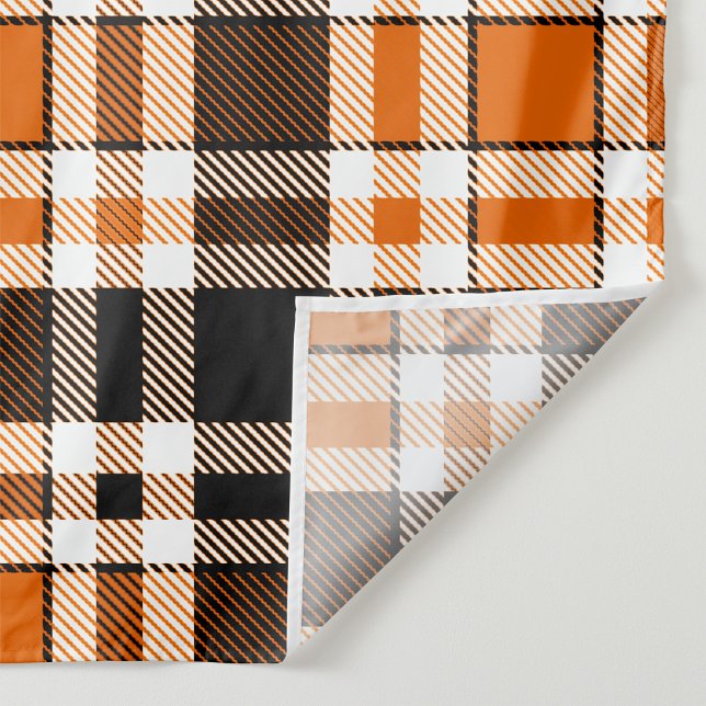 Orange Black White Flannel Tartan Pattern Design  Tapestry (Creator Uploaded)
