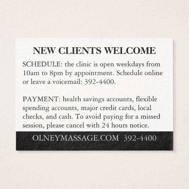 Orange, Black, White for Massage and Aesthetics (Back)