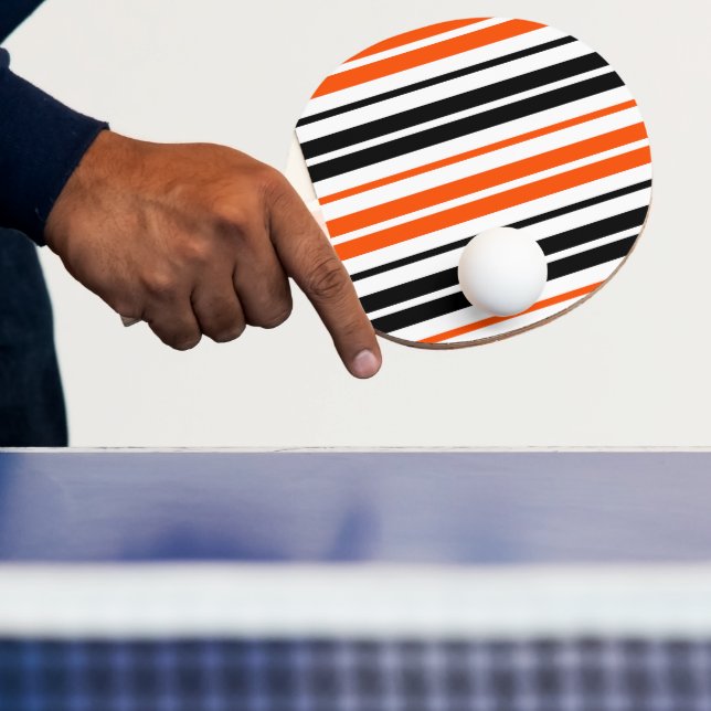 Orange Black White Stripes Pattern Design  Ping Pong Paddle (Insitu)