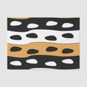 Orange Black White Stripes Tissue Paper