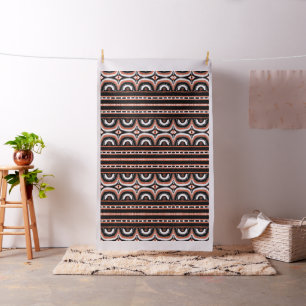 Orange Black White Tribal Humps African Fabric