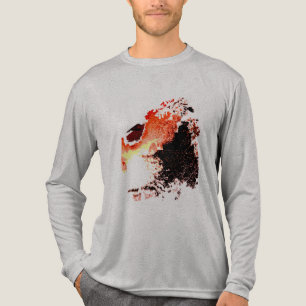 Orange Black Yellow Airbrush Paint Splashes Small Tri-Blend Shirt