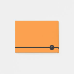 Orange & Blk Strip Monogram Post-it® Notes