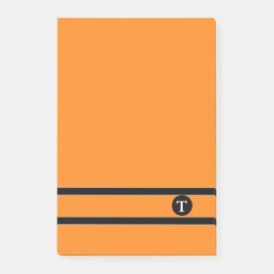 Orange & Blk Strip Monogram Post-it® Notes-II Post-it Notes