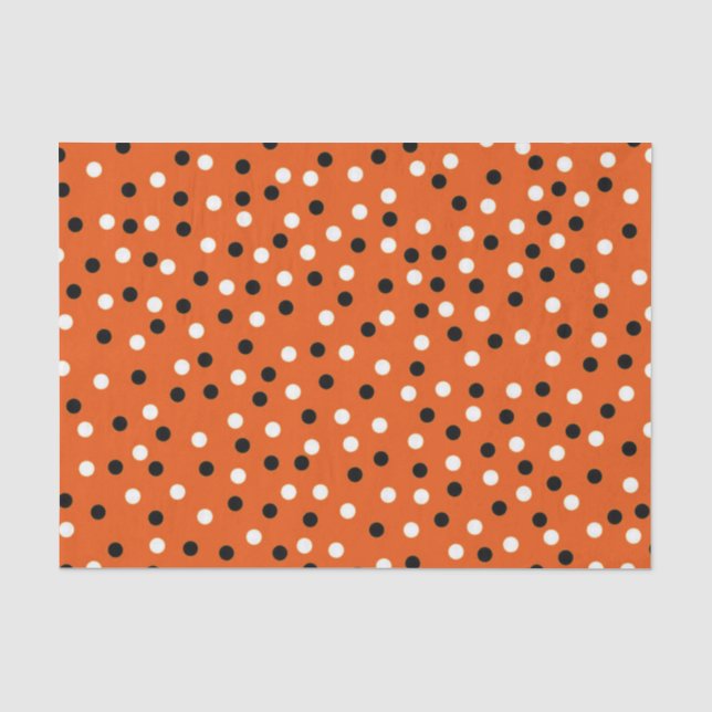 Orange BLK & Wht 10" X 15" Tissue Paper (Front)