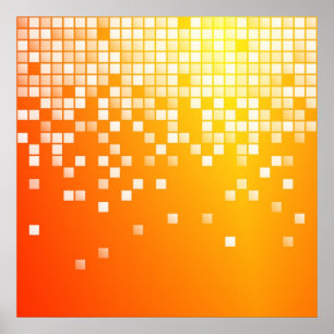 Orange Blocks Poster