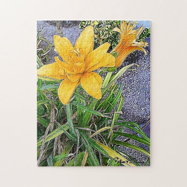 Orange Bloom and Bud Jigsaw Puzzle (Vertical)