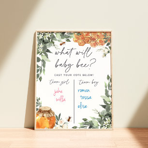 Orange Blossom Bee Gender Reveal Voting Poster