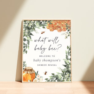 Orange Blossom Bee Gender Reveal Welcome Sign