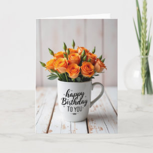 Orange Blossom Birthday Card
