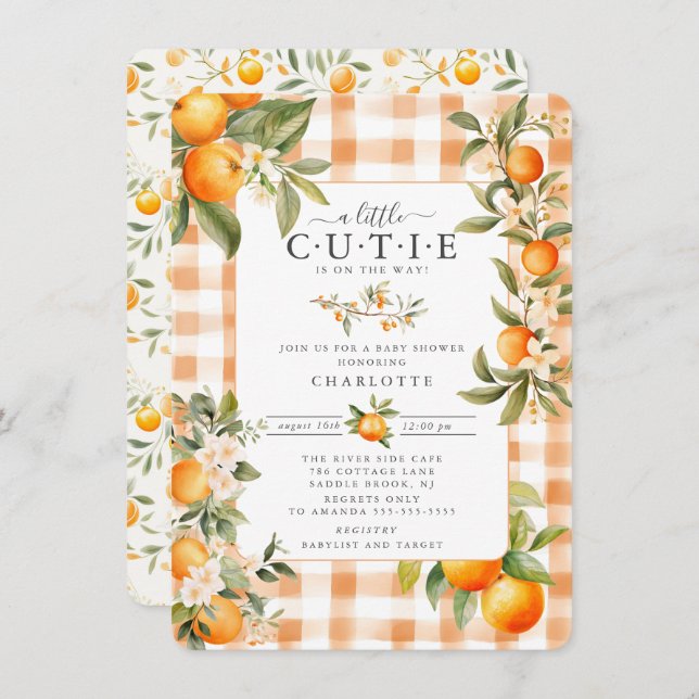 Orange Blossom Bliss Baby Shower Invitation (Front/Back)