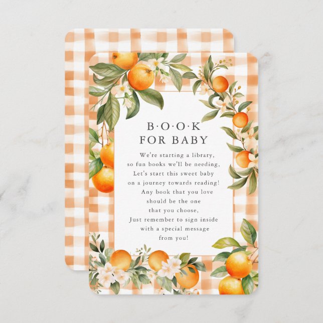 Orange Blossom Bliss Book for Baby Card (Front/Back)
