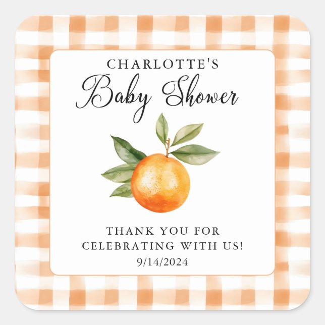 Orange Blossom Bliss Little Cutie Square Sticker (Front)