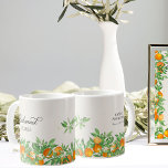 Orange Blossom Bridesmaid Wedding Party Gift Coffee Mug<br><div class="desc">Orange blossom wedding party gift mug for your bridesmaids, with oranges, orange blossom and greenery on a neutral background. Fresh, zesty, natural design to complement a spring or summer wedding with an orange fruit wedding theme. For co-ordinating invitations, stationery, day of event and table décor, games and wedding signs, please...</div>