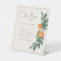 Orange Blossom Cake Bar Wedding Food Table Sign