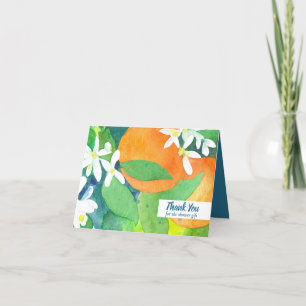Orange Blossom Citrus Fruit Shower Gift Thank You Card