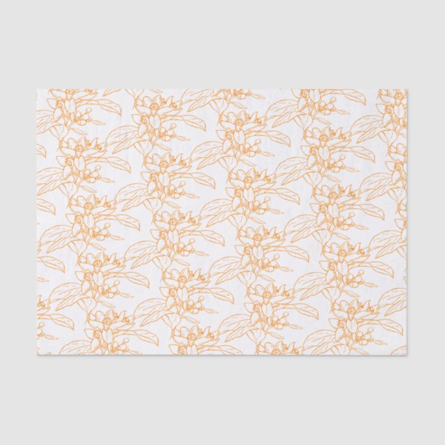 Orange blossom drawing art patterned tissue paper (Front)