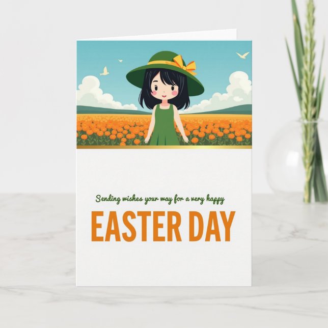 Orange Blossom Easter Day Card (Front)