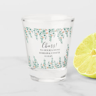 Orange Blossom Floral Bridal Shower Shot Glass