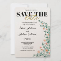 Orange Blossom Floral save the date